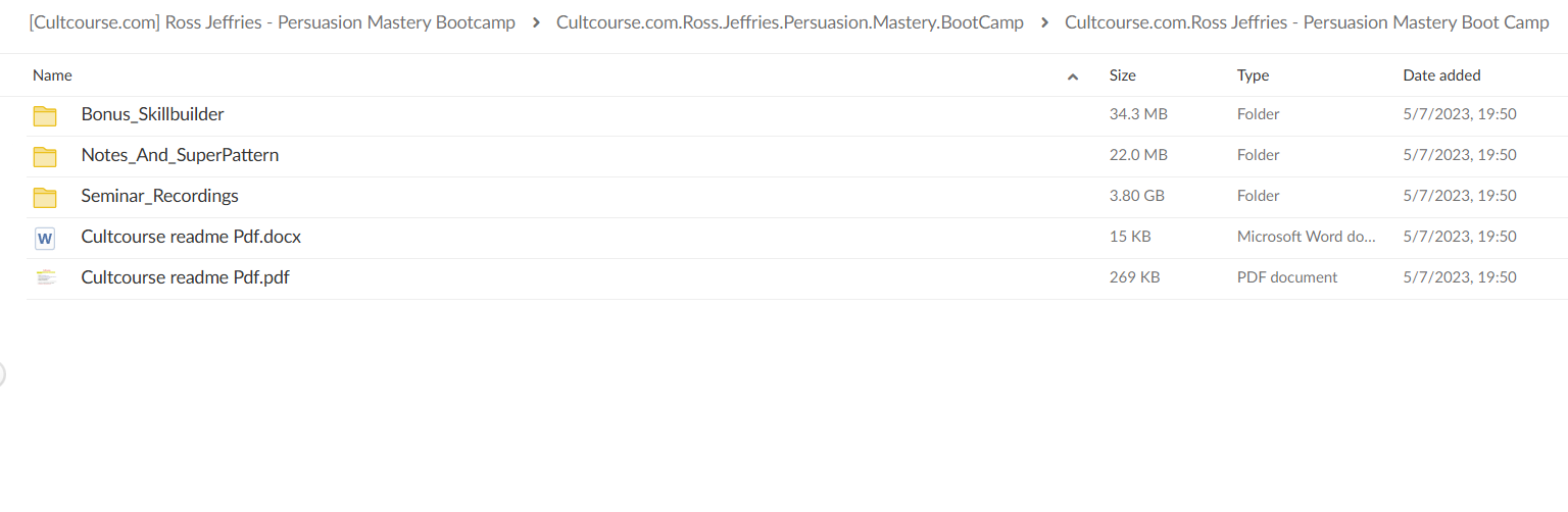 Ross Jeffries – Persuasion Mastery Boot Camp folder pic 1