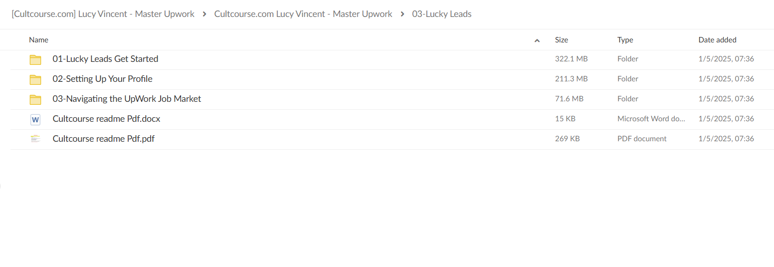 Lucy Vincent – Master Upwork folder pic 3